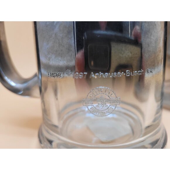 2 Vintage Mercury Glass Budweiser Beer Mugs Ombre affect - Picture 3 of 4